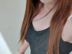 Asiatisch, Handjob, Masturbation, Im freien, Öffentlich, Transfrau, Schlampe, Solo