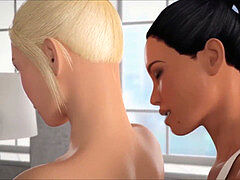 shemale Story - Tranny seduces TGirl, 3D futanari toon