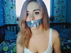 Female tape gagged