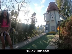 Thickumz - SlimThick Ebony Gets Dirty While At MIniGolf