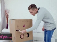 Twistys - Sandra Wellness Creates her own Makeshift Cardboard Gloryhole