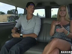 Anabelle Pync, a buxom blonde, enjoys a creampie on BangBus