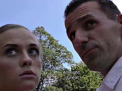 HUNT4K. Hunter meets a couple in the park and buys a hot body from a girl