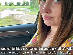 - Fuck me please! Mom stepmother gave herself to her stepson right in the car after a fight with her husband