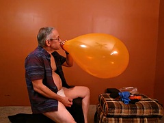 74 Blow up a balloon, jerk off, cum, pop! - Balloon