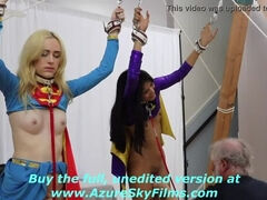 Viva Athena/Candy White &ldquo;Supergirl-Batgirl&rdquo; Threesome Doggystyle Blowjobs Deepthroat Oral Sex Toys Cumshot