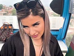 Fucking and sucking cock outdoors to my stepbrothers best friend while we ride the cable car in my town! Naty Delgado and Brian Evans