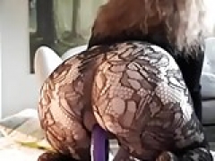 Beautiful fat ass riding a dildo