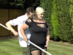 Horny British granny blasted deep and hard by younger guy