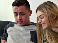 Blonde, Sucer une bite, Attrapée, Tir de sperme, Hard, Pov, Nénés, Vibromasseur