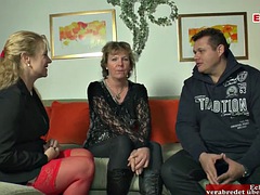 Mature German couple next door film their first casting