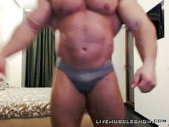 Ultra ample powerful Alpha Muscle Daddy Body Builder ripples and