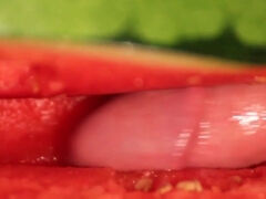 water melon jizz - pounding a melon and cumming - Gay