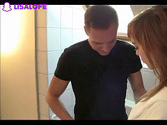 redhead German teenager plumbed In Bathroom