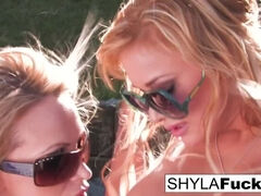 Sexy Nikki Benz and Shyla Stylez together for a girl on girl