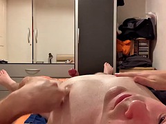 In den arsch, Grosser schwanz, Spermaladung, Dildo, Massage, Masturbation, Solo, Spielzeuge