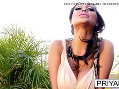 Backyard solo with Indian adult movie star Priya Rai