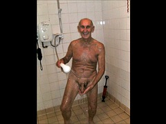 Nudist grandfather at home