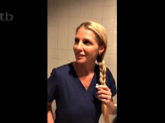 The boss visits the sexy nurse in the hospital bathroom