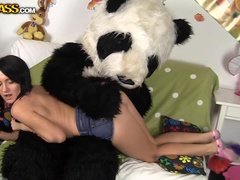 Panda’s brutal dildo porn action