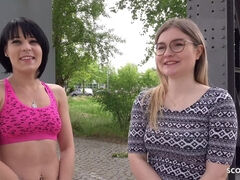 GERMAN SCOUT - TWO CANDID GIRLS FROM BERLIN I FIRST FFM THREESOME AT REAL PICKUP SEX - Tiny emily