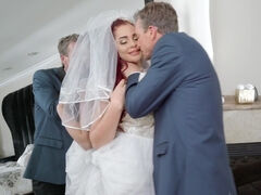 Shameless bride fucks her father-in-law just before wedding