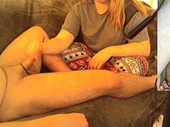 female dom teasing hand job with Light CBT and CUMSHOT 22:30