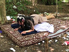 Thai ladyboy teacher solo outdoor