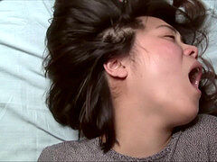 Asian Girl's ginormous ejaculation Face With hatch Wide Open