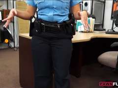 Fat booty beginner police officer fucked at the pawnshop