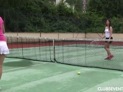 Luka and Nessy playing tennis