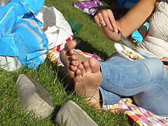 candid feet and dirty soles at the park