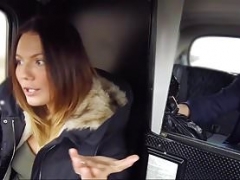 Attractive English taxi driver gets her vag licked and fucked
