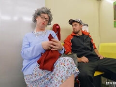 BRAZZERS Granny at Waiting Room Spectates Public XXX