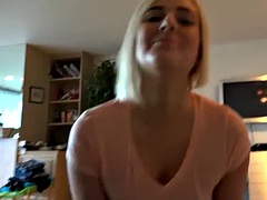 Blondine, Blasen, Füsse, Freundin, Handjob, Pornostars, Pov