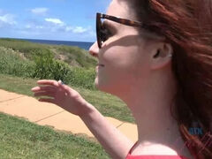 Out of all the places to jerk you off in Hawaii, Emma picks a car!