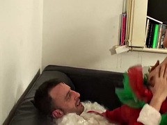 Naughty babe Bethany Richards gets punished by Santa Claus