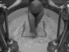 Security camera catches cheating wife enjoying a hot tub session in a hotel