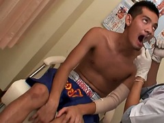 Japanese amateur twink fucked by a doctor in a naughty infirmary