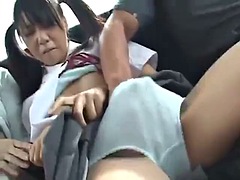 Japanese teen blowjob in public bus