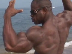 Black hunk, gay beach, ebony