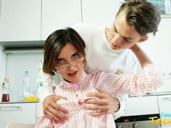 TEENY FACIAL IN A KITCHEN