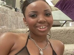 Ebony MILF adores herself as she enjoys getting her huge breasts covered in warm cum