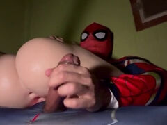 Spiderman fucks a sex doll