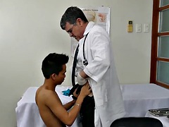 Mature gay doctor tickles and fucks skinny Asian twink