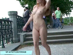 hot redhead Denisa nude on Public Streets