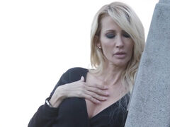 MILF Jessica Drake masturbates in the cemetery