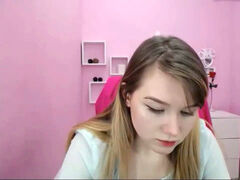 bashful beautiful blonde teen 2nd day camming taunts tit,nipple