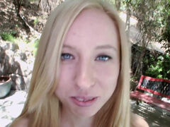 Greedy POV blowjob from cute blonde teen Sofie Carter