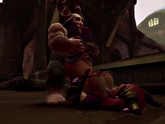 A dwarf has fun with a parody of elves from Warcraft
